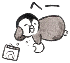 Tired penguin in everyday sticker #12341398