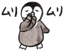 Tired penguin in everyday sticker #12341403