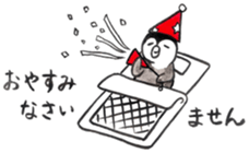 Tired penguin in everyday sticker #12341410