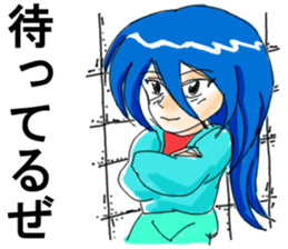 Girl of unrefined hair sticker #12344075