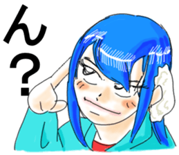 Girl of unrefined hair sticker #12344079