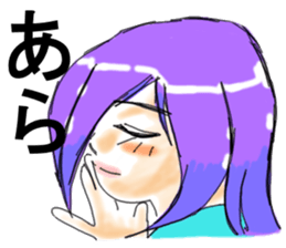 Girl of unrefined hair sticker #12344085