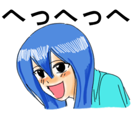 Girl of unrefined hair sticker #12344086