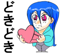 Girl of unrefined hair sticker #12344090