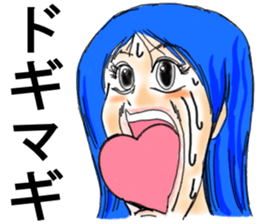 Girl of unrefined hair sticker #12344091