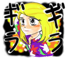 Girl of unrefined hair sticker #12344094