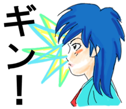 Girl of unrefined hair sticker #12344096