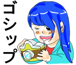 Girl of unrefined hair sticker #12344107