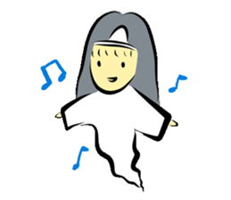 Cute ghost to Hello ~ sticker #12344398