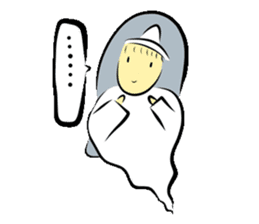 Cute ghost to Hello ~ sticker #12344424