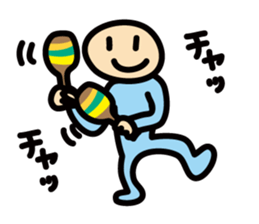 Man wearing of the blue body tights sticker #12344777