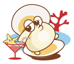 Lovely clam and his good friends! sticker #12346371