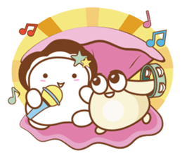 Lovely clam and his good friends! sticker #12346393