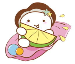 Lovely clam and his good friends! sticker #12346396