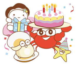 Lovely clam and his good friends! sticker #12346405