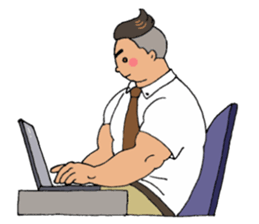 An office worker who works hard sticker #12347044