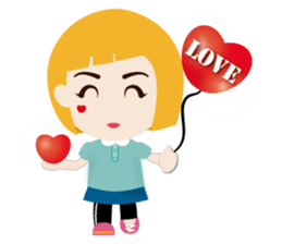 Blond little girl sticker #12347852