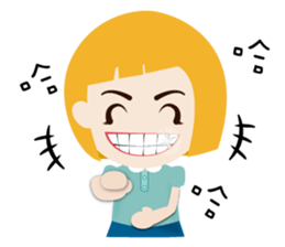 Blond little girl sticker #12347856