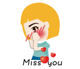 Blond little girl sticker #12347863