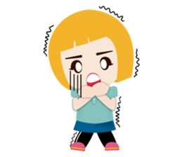 Blond little girl sticker #12347864