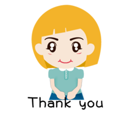 Blond little girl sticker #12347867