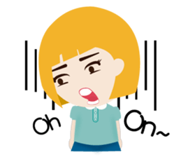 Blond little girl sticker #12347873