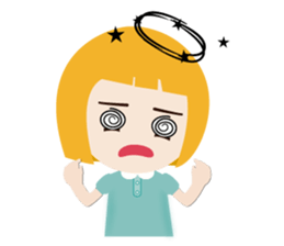 Blond little girl sticker #12347882