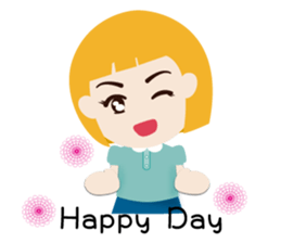 Blond little girl sticker #12347883