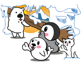 Aimi & Toshi : Ken white bear powerful sticker #12360180