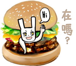 Funny cat and rabbit sticker #12365783