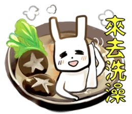 Funny cat and rabbit sticker #12365805