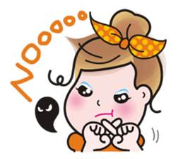 40 facial expressions of a lovely lady sticker #12367222