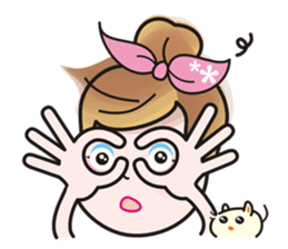 40 facial expressions of a lovely lady sticker #12367224