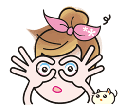 40 facial expressions of a lovely lady by Coral C. sticker #12367224