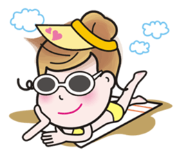 40 facial expressions of a lovely lady sticker #12367225