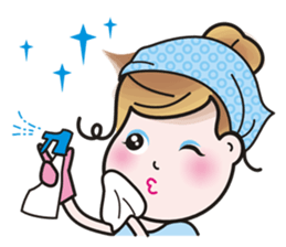 40 facial expressions of a lovely lady sticker #12367226