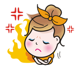 40 facial expressions of a lovely lady sticker #12367227