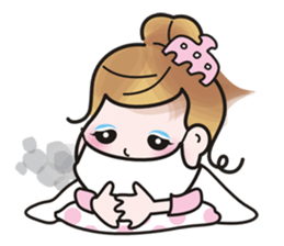 40 facial expressions of a lovely lady sticker #12367228