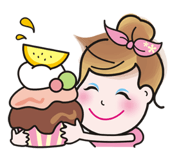 40 facial expressions of a lovely lady sticker #12367229