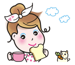 40 facial expressions of a lovely lady sticker #12367230