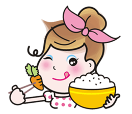 40 facial expressions of a lovely lady sticker #12367231