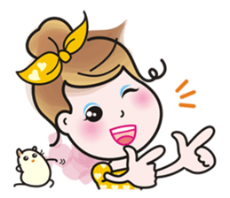 40 facial expressions of a lovely lady sticker #12367233