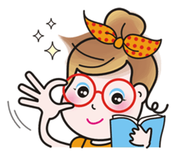 40 facial expressions of a lovely lady sticker #12367237