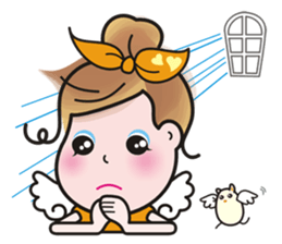 40 facial expressions of a lovely lady sticker #12367238