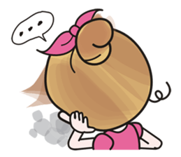 40 facial expressions of a lovely lady sticker #12367239