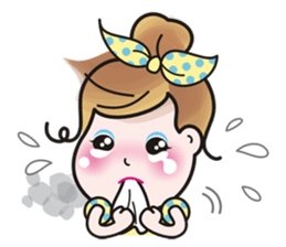 40 facial expressions of a lovely lady sticker #12367241