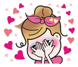 40 facial expressions of a lovely lady sticker #12367243