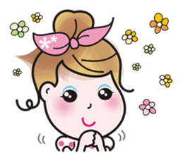 40 facial expressions of a lovely lady sticker #12367246