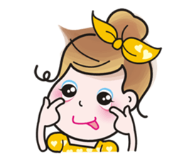 40 facial expressions of a lovely lady sticker #12367249