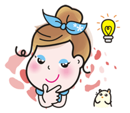 40 facial expressions of a lovely lady sticker #12367252